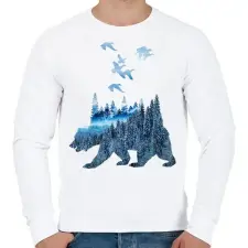 PRINTFASHION wild life - Férfi pulóver - Fehér férfi pulóver, kardigán