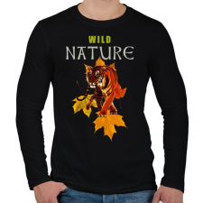 PRINTFASHION WILD NATURE TIGER - Férfi hosszú ujjú póló - Fekete férfi póló