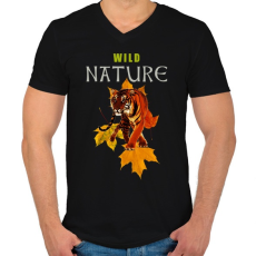 PRINTFASHION WILD NATURE TIGER - Férfi V-nyakú póló - Fekete
