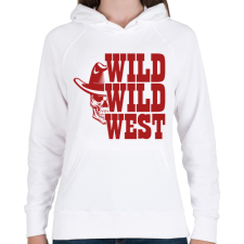 PRINTFASHION Wild wild west - Női kapucnis pulóver - Fehér női pulóver, kardigán
