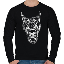 PRINTFASHION Wild wolf - Férfi pulóver - Fekete férfi pulóver, kardigán