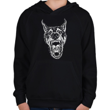 PRINTFASHION Wild wolf - Gyerek kapucnis pulóver - Fekete gyerek pulóver, kardigán