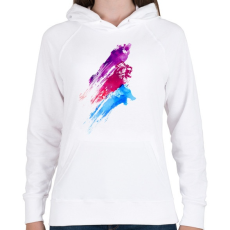 PRINTFASHION Wildcolours - Női kapucnis pulóver - Fehér