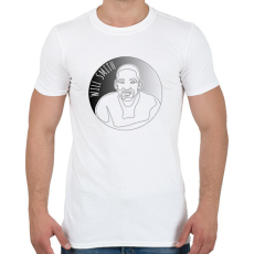 PRINTFASHION Will Smith - Vonalas - Férfi póló - Fehér