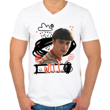 PRINTFASHION Will - Stranger Things - Férfi V-nyakú póló - Fehér férfi póló