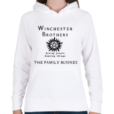 PRINTFASHION WINCHESTER BROTHERS - Női kapucnis pulóver - Fehér női pulóver, kardigán