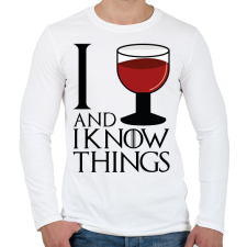 PRINTFASHION Wine and things - Férfi hosszú ujjú póló - Fehér férfi póló