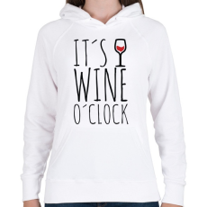 PRINTFASHION Wine o'clock - Női kapucnis pulóver - Fehér