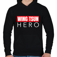 PRINTFASHION WING TSUN HERO - Férfi kapucnis pulóver - Fekete
