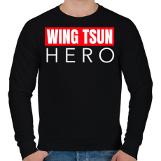 PRINTFASHION WING TSUN HERO - Férfi pulóver - Fekete