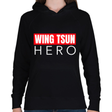 PRINTFASHION WING TSUN HERO - Női kapucnis pulóver - Fekete női pulóver, kardigán