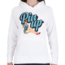 PRINTFASHION Wink at PinUp - Női kapucnis pulóver - Fehér női pulóver, kardigán