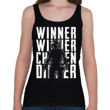 PRINTFASHION Winner Winner Chicken Dinner - Női atléta - Fekete női trikó