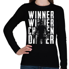 PRINTFASHION Winner Winner Chicken Dinner - Női hosszú ujjú póló - Fekete női póló