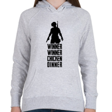 PRINTFASHION Winner Winner Chicken Dinner PUBG - Női kapucnis pulóver - Sport szürke