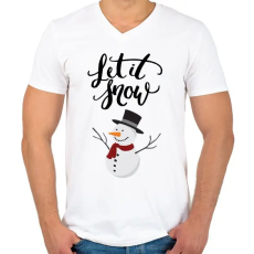 PRINTFASHION Winter - Férfi V-nyakú póló - Fehér