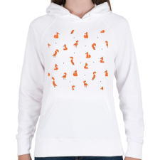 PRINTFASHION Winter foxes pattern man - Női kapucnis pulóver - Fehér női pulóver, kardigán