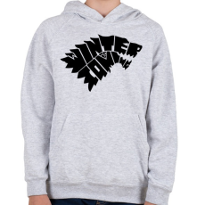 PRINTFASHION WINTER IS COMING - Gyerek kapucnis pulóver - Sport szürke