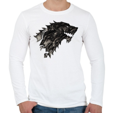 PRINTFASHION Winter Is Coming Stark - Férfi hosszú ujjú póló - Fehér férfi póló