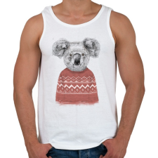 PRINTFASHION Winter koala (red) - Férfi atléta - Fehér atléta, trikó