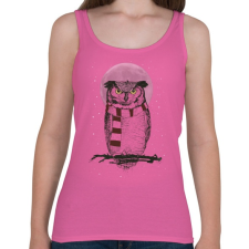PRINTFASHION Winter owl - Női atléta - Rózsaszín női trikó