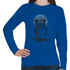 PRINTFASHION Winter owl - Női pulóver - Királykék női pulóver, kardigán