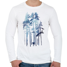 PRINTFASHION Winter wolf - Férfi hosszú ujjú póló - Fehér férfi póló