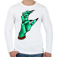 PRINTFASHION WITCH HAND - Férfi hosszú ujjú póló - Fehér férfi póló