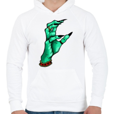 PRINTFASHION WITCH HAND - Férfi kapucnis pulóver - Fehér