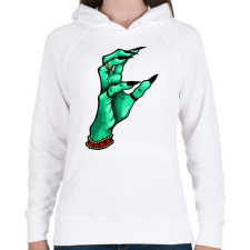 PRINTFASHION WITCH HAND - Női kapucnis pulóver - Fehér női pulóver, kardigán