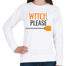 PRINTFASHION WITCH PLS - Női pulóver - Fehér női pulóver, kardigán