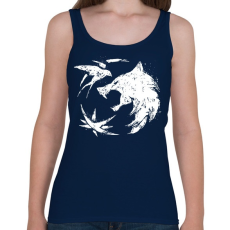 PRINTFASHION Witcher farkas fehér - Női atléta - Sötétkék