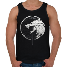 PRINTFASHION Witcher fehér farkas - Férfi atléta - Fekete atléta, trikó