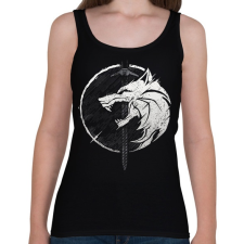 PRINTFASHION Witcher fehér farkas - Női atléta - Fekete női trikó