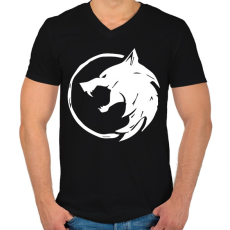 PRINTFASHION Witcher - Férfi V-nyakú póló - Fekete