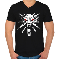 PRINTFASHION Witcher - Férfi V-nyakú póló - Fekete férfi póló