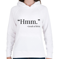 PRINTFASHION Witcher - Hmm - Ríviai Geralt - Női kapucnis pulóver - Fehér női pulóver, kardigán