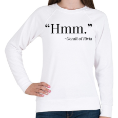 PRINTFASHION Witcher - Hmm - Ríviai Geralt - Női pulóver - Fehér
