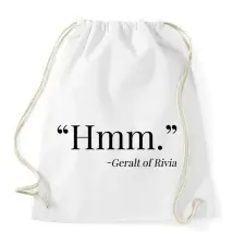 PRINTFASHION Witcher - Hmm - Ríviai Geralt - Sportzsák, Tornazsák - Fehér tornazsák