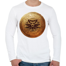 PRINTFASHION Witcher logó és pénzérme - Férfi hosszú ujjú póló - Fehér férfi póló
