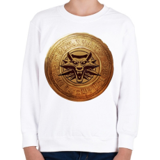 PRINTFASHION Witcher logó és pénzérme - Gyerek pulóver - Fehér