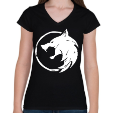 PRINTFASHION Witcher - Női V-nyakú póló - Fekete női póló