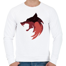 PRINTFASHION Witcher Red Wolf - Férfi pulóver - Fehér férfi pulóver, kardigán