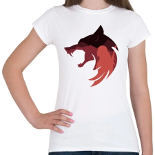 PRINTFASHION Witcher Red Wolf - Női póló - Fehér női póló