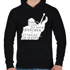 PRINTFASHION Witcher - Toss a coin... - Férfi kapucnis pulóver - Fekete