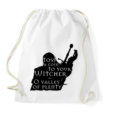 PRINTFASHION Witcher - Toss a coin... - Sportzsák, Tornazsák - Fehér tornazsák