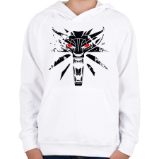 PRINTFASHION Witcher - Vaják - Gyerek kapucnis pulóver - Fehér gyerek pulóver, kardigán