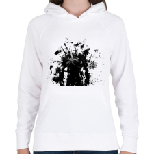PRINTFASHION Witcher - Vaják - Női kapucnis pulóver - Fehér női pulóver, kardigán