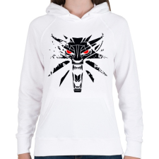 PRINTFASHION Witcher - Vaják - Női kapucnis pulóver - Fehér női pulóver, kardigán