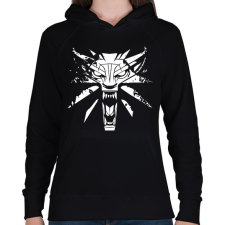 PRINTFASHION Witcher - Vaják - Női kapucnis pulóver - Fekete női pulóver, kardigán